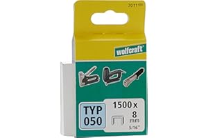 ‎WOLFCRAFT wolfcraft Breitrückenklammern, Typ 050 I 7011000 I Ideal zum Befestigen von Stoffen, Textilien und dünnen Holzleisten