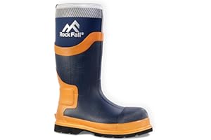 Rock Fall Silt Steel Toe Cap Wellingtons Boots Unisex, Fully Waterproof Safety Welllies, SRC Slip Rated Work, Knee High with Protective Toecap
