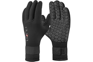 WYYHAA Guantes de neopreno de 3 mm/5 mm para hombres y mujeres, antideslizantes, para mantener el calor, guantes de buceo con correa ajustable para pesca submarina, natación, surf, kayak