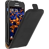 mumbi Echt Leder Flip Case kompatibel mit Samsung Galaxy Xcover 3 Hülle Leder Tasche Case Wallet, schwarz