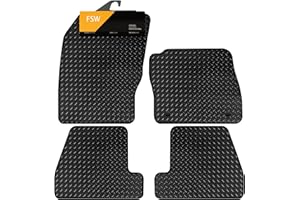 FSW - Tailored Mats - Fits Ford Focus MK3 March 2011-2015 - HEAVY DUTY 3mm Rubber Matting - Anti Slip Mat - Waterproof, Non Slip Car Floor Mat, Anti Slip Backing - 4 Rubber Floor Mat Set