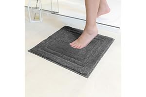 ‎DECOMIRA Decomira Badematte rutschfest | Als Badteppich Set kombinierbar | WC-Teppich Badezimmer-Teppich Bad-Vorleger waschbar | Duschvorleger waschbar Bad-Garnitur | Dunkelgrau - 45x45 cm
