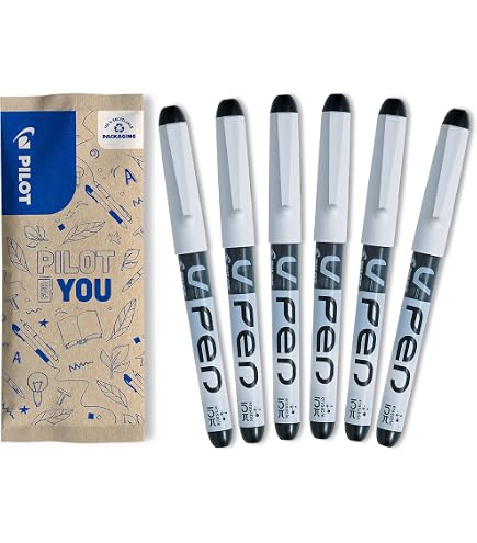 Stylos Plume Pilot V-Pen Effaçables - Lot De 6 Couleurs Pointe Moyenne