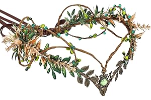 MOSTORY Corona de hadas de flores del bosque para cosplay, renacentista, Halloween, mujeres