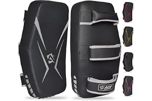 AQF Thaipad Muay Thai Boxning Sparkkudde MMA Kickboxning Träning Slagsköld | Konstläder, Thailändska Pads, Ergonomiskt Handtag, Böjd Slagyta, Strike Sköld, Kampsport, Taekwondo, Karate, Sparring Sports
