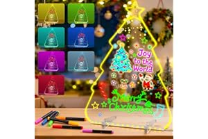 FUBEGI Lumiboard LED Drawing Board for Children, Acrylic Light up Dry Erase Board Kids LED Note Board Pad with Light 4 Modes 7 Colors, Lighted LED Message Writing Board Lamp Doodle Glow Board Christmas Toy