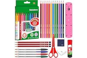 COLEPACK EcoPack - Pack économique complet de fournitures scolaires de premières marques pour votre trousse (ECO36)