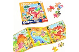 Zenovate Puzzle Magnetico, 3-in-1 Puzzle Bambini 3 4 5 Anni, 25-30-42 Pezzi Puzzle Dinosauri, Giocattolo di attività Giochi Magnetici da Viaggio, Giochi da Viaggio Bambini 3 4 5 Anni