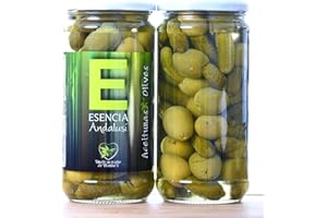 Aceituna Gordal con Pepinillos 700 Gr - Esencia Andalusí - Producto de Jaen (2 Unidades)