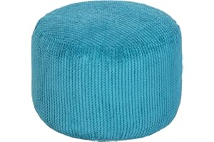 Loft 25 Bean Bag Foot Stool Round Bubble | Indoor Living Room Leg Rest | Ergonomically Designed Pouffe | Ultra Comfy & Durable (Teal)