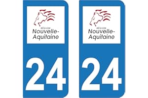 supstick 2 STICKERS AUTOCOLLANT PLAQUE IMMATRICULATION DEPT 24 Nouvelle-Aquitaine