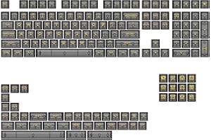 ‎AKKO Akko Keycaps Transparents Pour Claviers Mécaniques, ANSI Layout, ASA Profile, Expériences RGB Premium, Fully Keycap Set Avec Modificateurs Mac/Extracteur (Noir, 155 Touches)