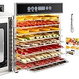 Acciaio Inossidabile Essiccatori per Alimenti, 8 scomparti Con Display LCD, 24 ore Timer, 30-90°C Temperatura Regolabile,400W