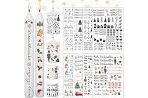 DONGSZQ Kerzentattoos für Kerze Tasse DIY Geschenk, Kerzen Dekorieren, Kerzensprüche (Weihnachten)