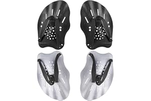 AOTOPYU 2 par de Palas de natación de Entrenamiento, Ajustable Palas de Mano para Natación, Ligeras y rápidas, fáciles de Desmontar, Ayuda de natación para Adultos y niños, Unisex