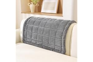 OSTEPDECOR Sofa Armrest Covers, Backrest Covers, Corner Sofa Cover L Shape, Pet-Friendly Couch Cover Furniture Protectors for Dogs, Thick Soft Corduroy Sofa Pads Fuzzy Couch Cushions for Pets (Dark Grey,90x90cm)