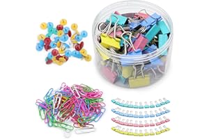 KATLKIU los profesores de regalo clip sets,100 sujetapapeles, 48 Pinzas Metalicas, 50 pasador de dibujo,juego de oficina multifuncional Para el hogar, la cocina, el trabajo, la oficina