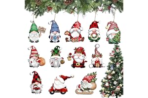 Juldekorationer Trä, 36 stycken Gnomes Juldekorationer För Träd, Juldekorationer För Träd Med Rep, Julgran Dekorationer Trä