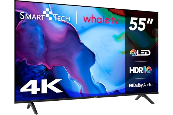 Smart Tech TV QLED 4K UHD 55" (139 cm) Smart TV Whale OS-55QH02K- Molotov, Netflix, Prime Video, Disney+ 3xHDMI - 2xUSB; Son Dolby