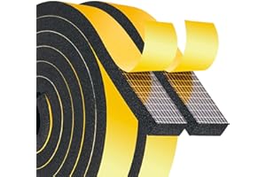 YANKUIRUI Joint d'étanchéité autocollant pour porte et fenêtre contre les courants d'air froid/anti-collision/insonorisant/imperméable à la poussière (20mm x 10mm x 4M, Noir)