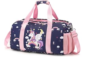 JUMPOPACK Sac Sport de Voyage Polochon pour Enfant Fille - de Gym, Danse, Piscine et Ballet - 18"L x 9.75"H x 8"W