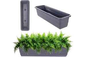 KADAX Donica balkonowa, 60 cm, antracytowa, odporna na warunki atmosferyczne, z tworzywa sztucznego, donica na kwiaty, zioła i rośliny