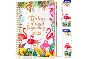 METEOROCK Agenda 2025 Semainier, A5 Planner Mensuel Semainier 2025, Janvier 2025 - Décembre 2025, 21,5 x 16 cm Agenda 2024 Journalier Spirale, Agenda Semainier Mensuel avec Signets