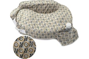 My Brest Friend 100% Cotton Nursing Pillow Original Slipcover – Machine Washable Breastfeeding Cushion Cover - Pillow not Included, Sunshine Poppy (Grey & Yellow)