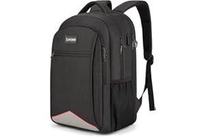 Lumesner Travel Laptop Backpack with USB Charging Port; 15.6 Inch Anti Theft Business Backpack for Men & Women; Water Resistant Computer Rucksack for School/Work/Travel