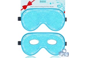 ‎BEEVINES BeeVines Eis-Augenmaske, 2er-Pack JUMBO Kühlende Gel-Masken für geschwollene Augen für Männer & Frauen, kalte & warme Kompresse für Post-Chirurgie, Schwellungen, Allergien (A03 Blau & Blau)