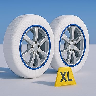MRWiZMS Approved Snow Socks, Set of 2, Snow Chains, 6 Sizes