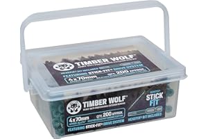 Timber Wolf Tornillos exteriores para madera, 4,0 x 70 mm, 200 unidades