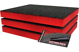 Shadow Foam - Rosso - Organizzazione della cassetta degli attrezzi | Inserto in schiuma (50 mm)