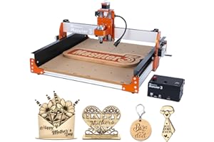 FoxAlien CNC Fraiseuse Masuter 3 avec roues en acier, machine à graver et à fraiser 3 axes 15.75" x 15.75" x 3.74" Zone de travail pour la découpe du bois, de l'acrylique, du MDF et du nylon