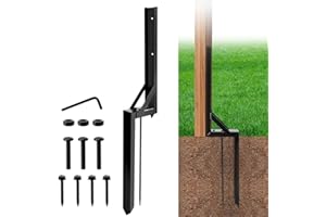 CARSEATTY Fence Post Repair, Fence Post Support Stake, Fence post spikes, Heavy Duty Fixer Anchor Ground Spike for Reinforcement Repairing Garden Fence