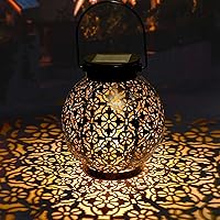 Solar Laterne für Draußen GolWof LED Garten Hängende Gartenlaterne Laternen Dekorative - Schwarze