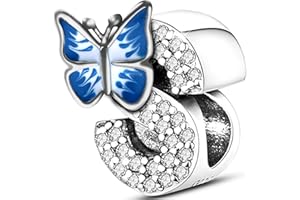 XWN Ciondolo lettere A-Z per bracciale, argento 925, compatibile con Pandora e braccialetti/collane europei, per donne/ragazze X240.