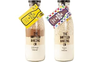 THE BOTTLED BAKING CO Bottled Baking Co Duo of Cookies - Twin Pack of Two Popular Home Baking Kits to Make Your Own Homemade Cookies - Seriously Smart Smarties Cookies and Un-Bee-lievable Honey and Chocolate Cookies