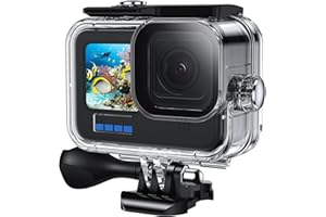 KUPTONE Funda Impermeable de 60 m, Carcasa Protectora subacuática de 196 pies para Hero11, Hero10, Hero9, Negro, con Soporte de liberación rápida y Tornillo de Pulgar