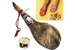El Arcón del Fraile – Épaule Ibérique de Cebo 4,5-5Kg Jabugo – Coffret Gourmet avec Chorizo, Saucisson de Bellota et Sobrasada – Charcuterie Ibérique Premium