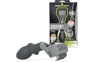 Furminator Brosse d’étrillage réglable - pour Chiens et Chats – Démêle Le Pelage en Douceur et en Toute sécurité, transparent