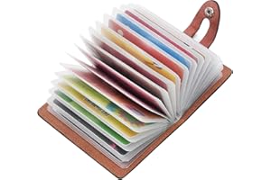 KELEKELE Etui na karty kredytowe portfele dla mężczyzn kobiet miękka skóra naturalna 20 pogrubionych przegródek na karty, różowy, 10.5 x 7.5 x 2 cm, Nowoczesny