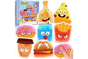 LESONG Water Bead Bags for Sensory Play, 7 Pack Sensory Bean Bags for Autism And Special Needs, Preschool Learning Sensory Shapes Toy for Kids, Fidget Squishy Toys for Stress Relief, Classroom Prize Gifts