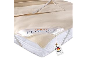 PROCAVE Nakładka na materac ze 100% bawełny, naturalny ochraniacz na materac, oddychający, wysokiej jakości nakładka Molton jako ochrona materaca, jakość premium, Made in Germany, 160 x 200 cm