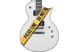 Amumu Sublimation Imprimé Sangle de guitare classique Do Not Cross Police Line 2 en Large pour guitare acoustique/électrique, guitare basse (Jaune)