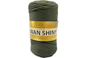 filati italiani Cordino Swan Shiny, Filato Lucido per Borse, 100% Polipropilene 250g (militare - 035, 250g)
