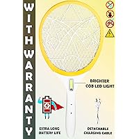 WEIRD WOLF Heavy Duty Rechargeable Mosquito Bat Racket with Powerful Battery (COB Light)