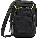 Amazon Basics Borsa fotografica per fotocamere compatte, Media, Tinta unita, Nero