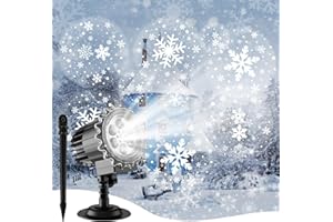 shirylzee Luci a LED per proiettore con fiocchi di neve, illuminazione natalizia per esterni, IP65, impermeabile, per interni ed esterni, decorazione natalizia, Halloween, giardino