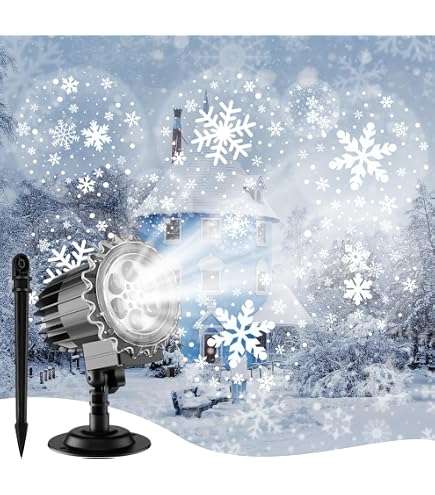 LED Schneeflocken-Projektor Für Draußen – Wasserdicht IP65, Projektionsentfernung 3-10 M, Für Weihnachten & Partys